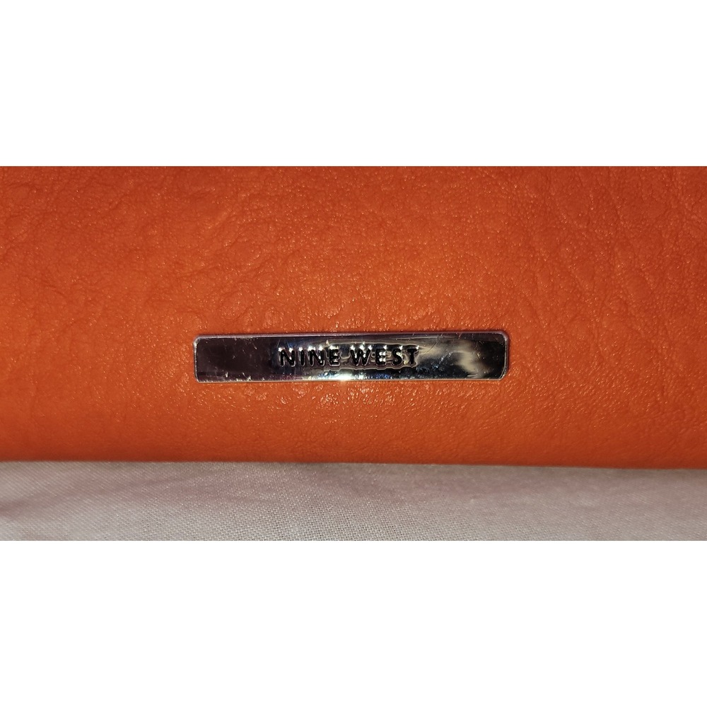 Vintage Y2K Nine West Orange Faux‎ Leather Trifold Wallet - Picture 3 of 6